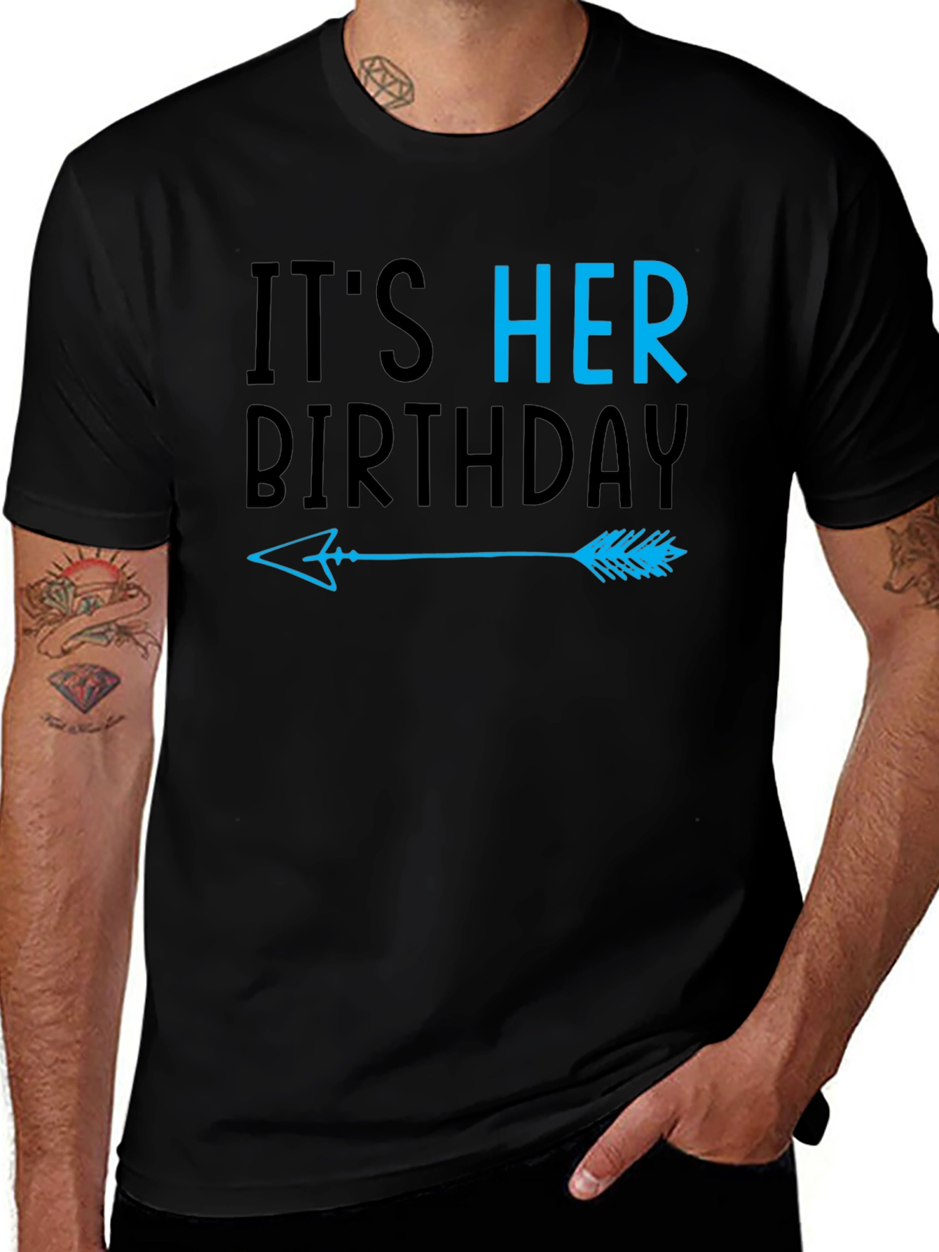 Its Her Birthday Arrow T-Shirt - Couple Matching Tee