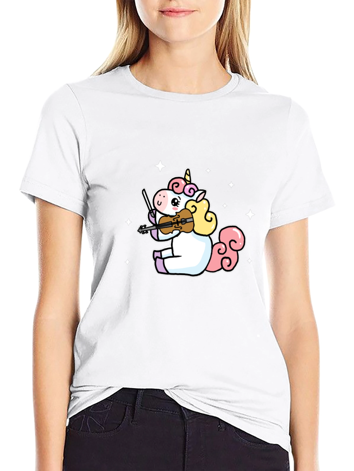 Unicorn Violinist Graphic T-Shirt
