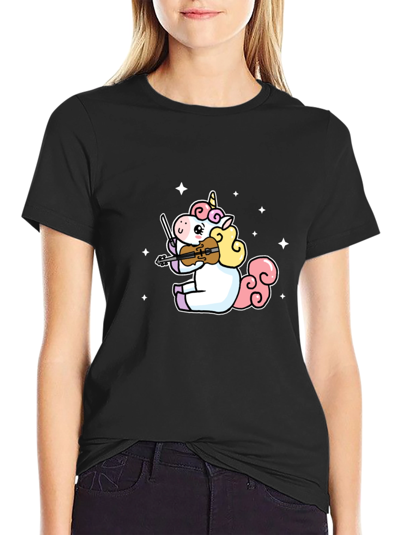 Unicorn Violinist Graphic T-Shirt
