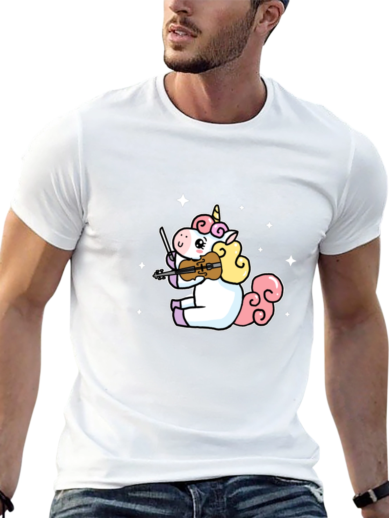 Unicorn Violinist Graphic T-Shirt