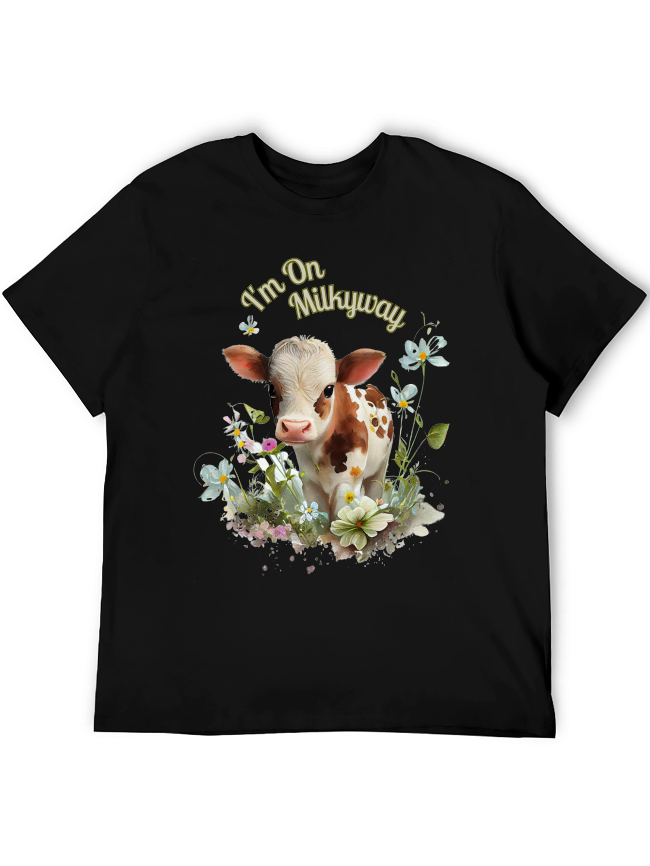 Im On Milkyway Cute Cow Graphic Tee