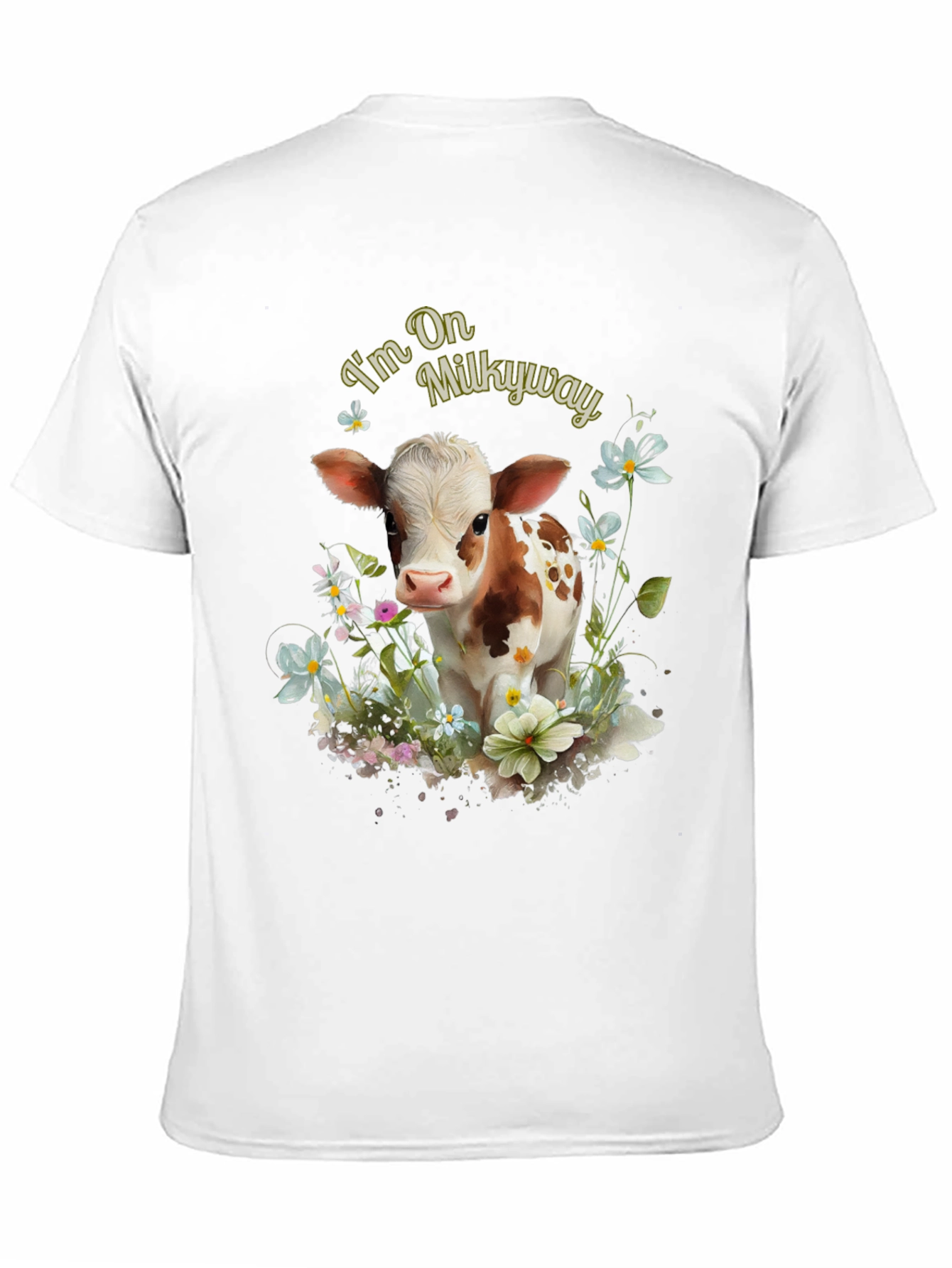 Im On Milkyway Cute Cow Graphic Tee