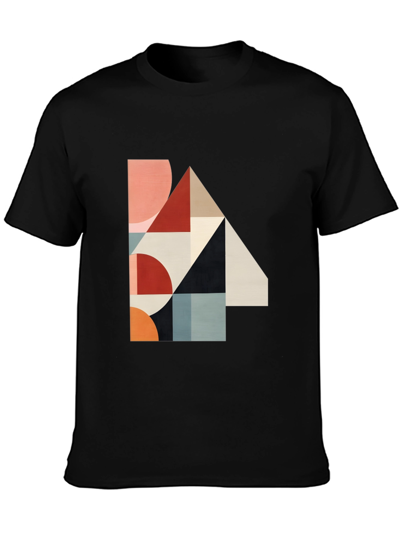 Geometric Print Black T-Shirt