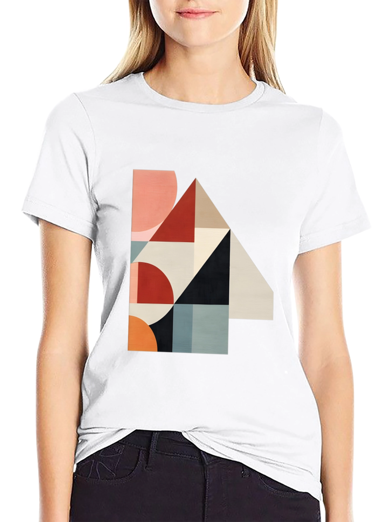Geometric Print Black T-Shirt