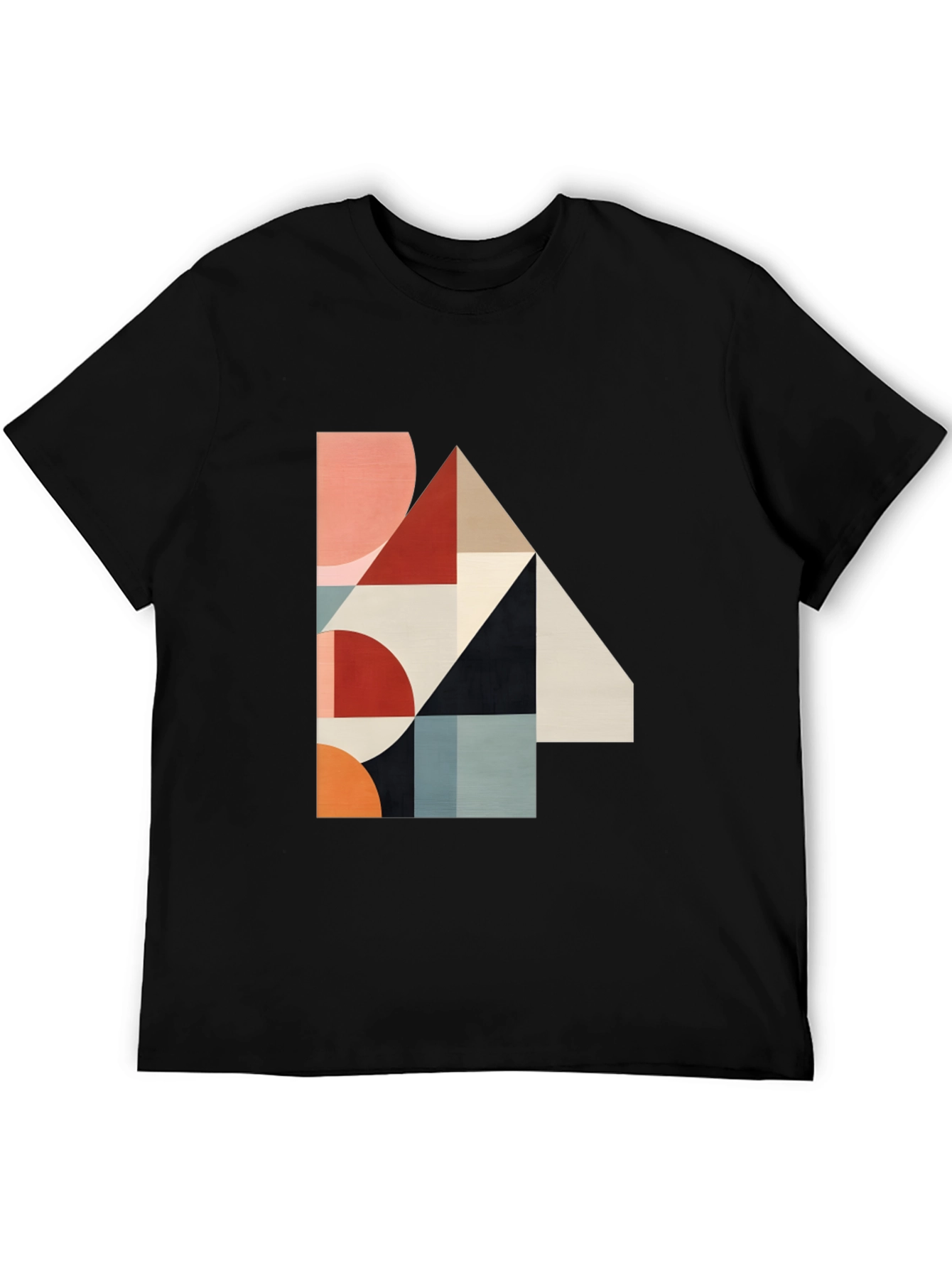 Geometric Print Black T-Shirt