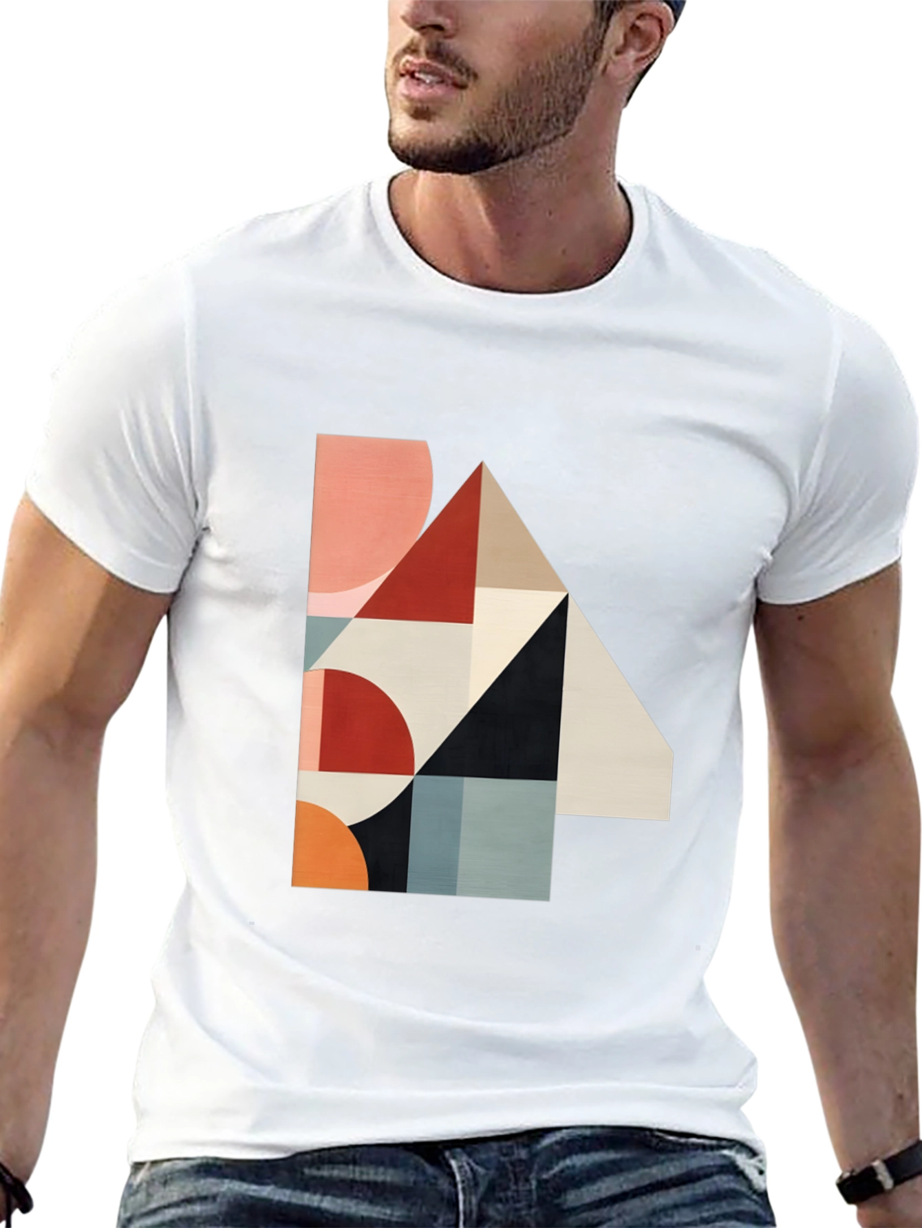 Geometric Print Black T-Shirt