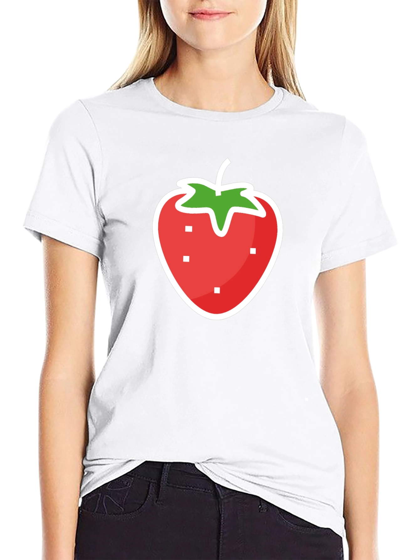 Strawberry Graphic Black T-Shirt