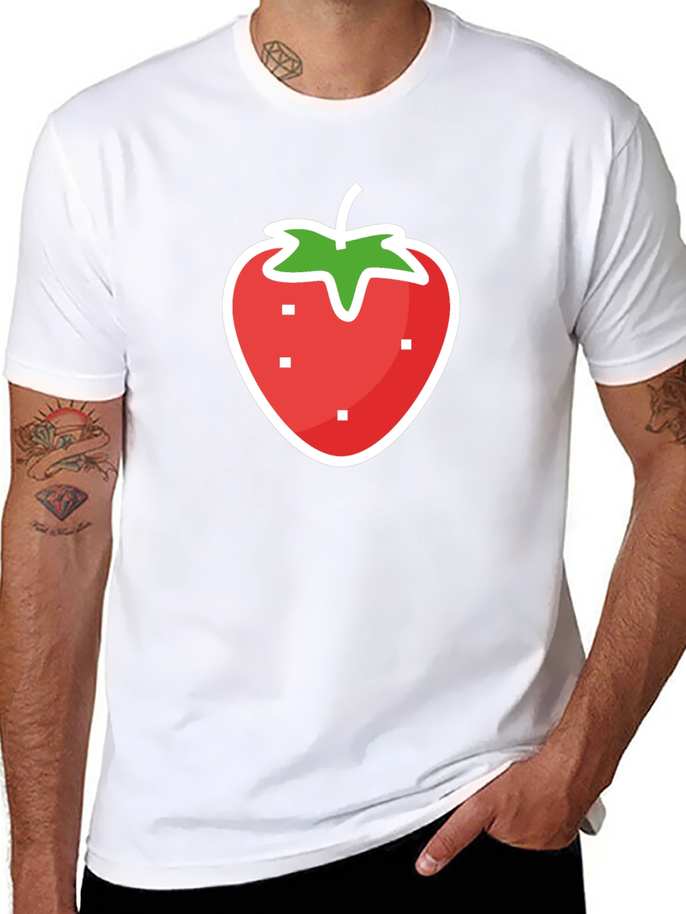 Strawberry Graphic Black T-Shirt