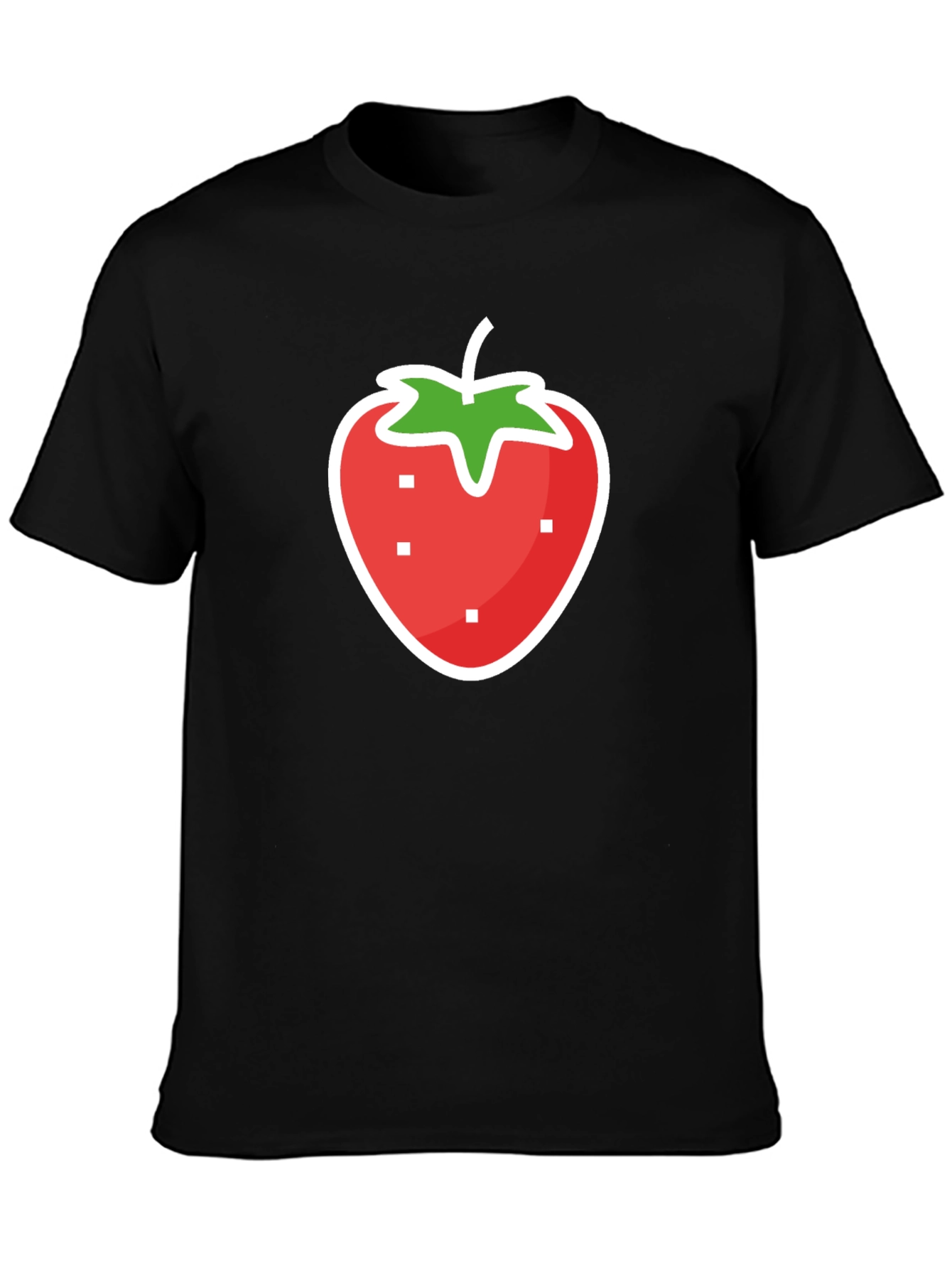 Strawberry Graphic Black T-Shirt