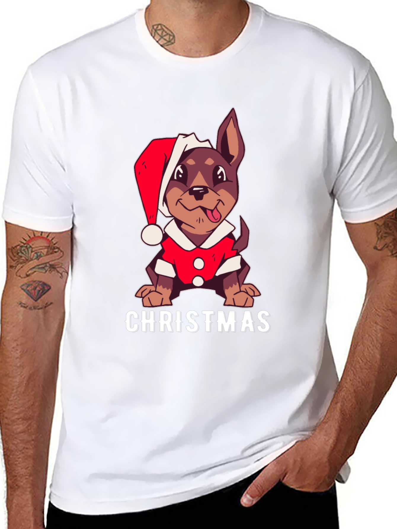 Christmas Dog Santa T-Shirt