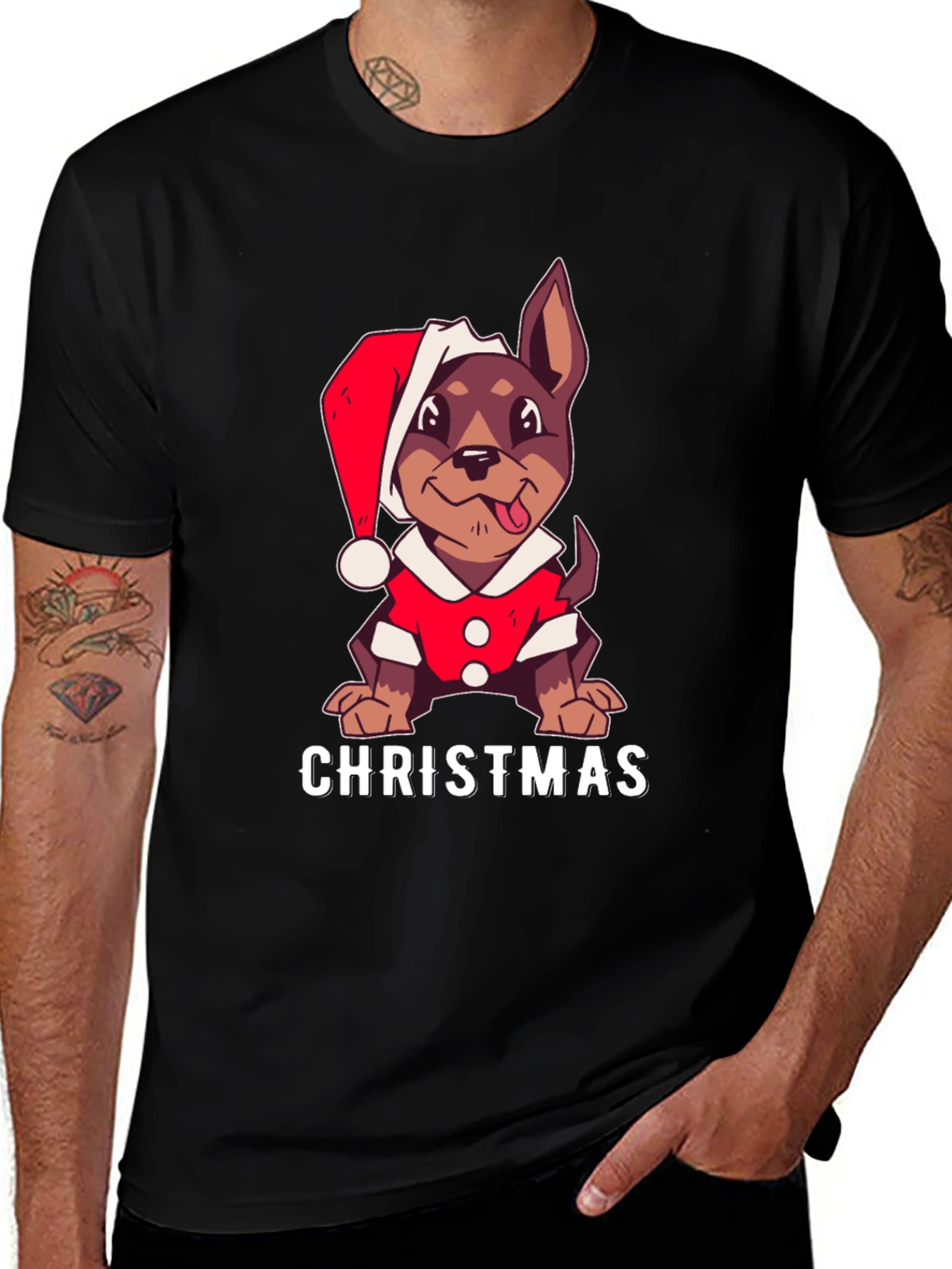 Christmas Dog Santa T-Shirt