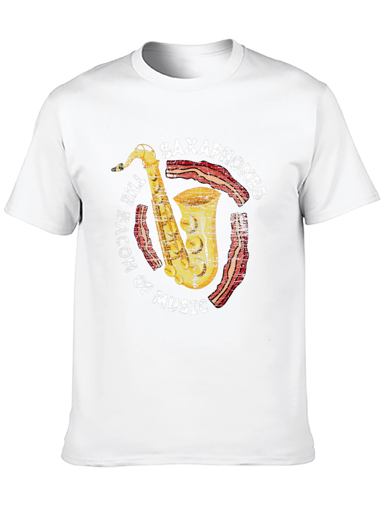Saxophones Bacon of Music Graphic T-Shirt
