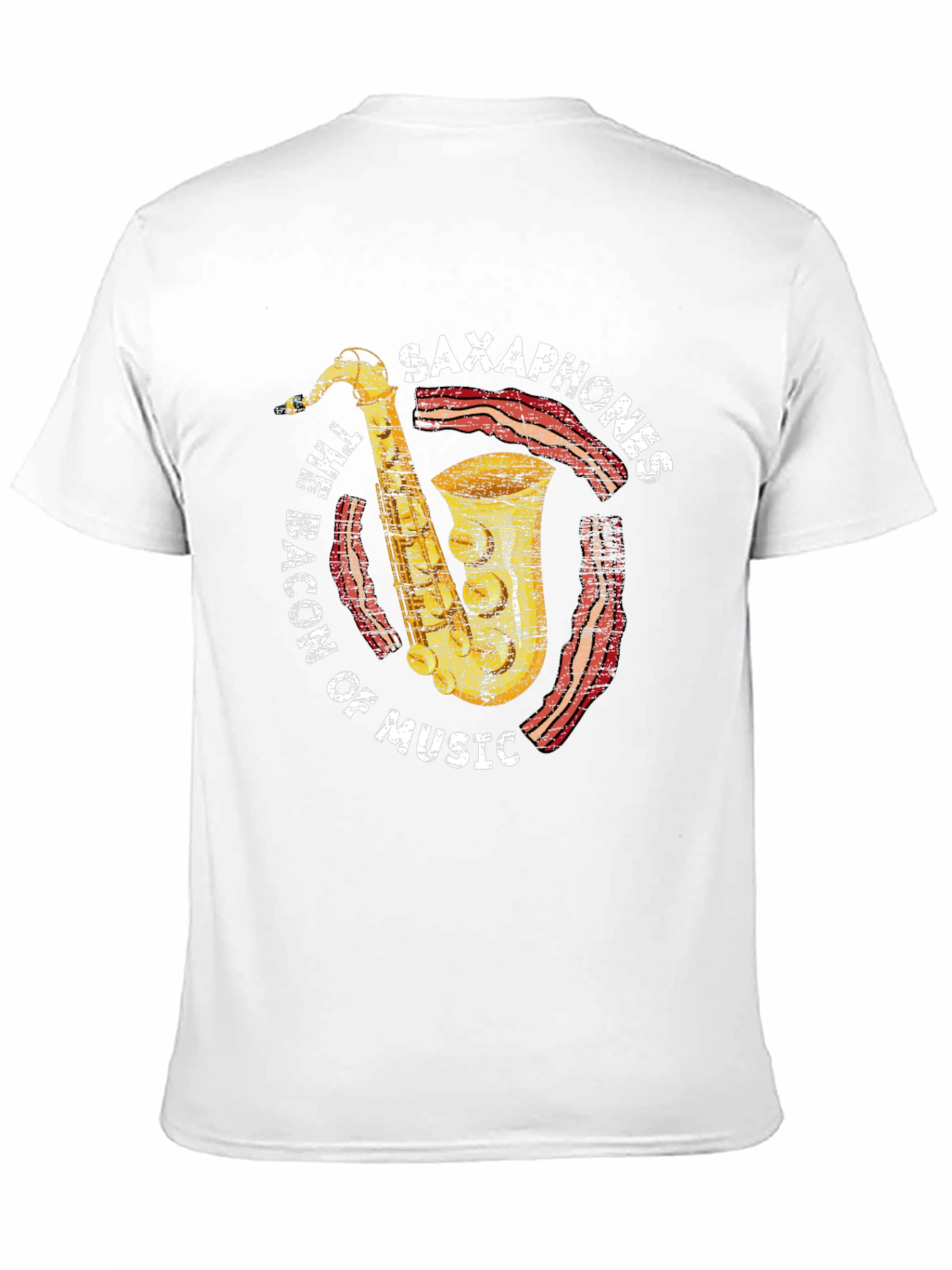 Saxophones Bacon of Music Graphic T-Shirt