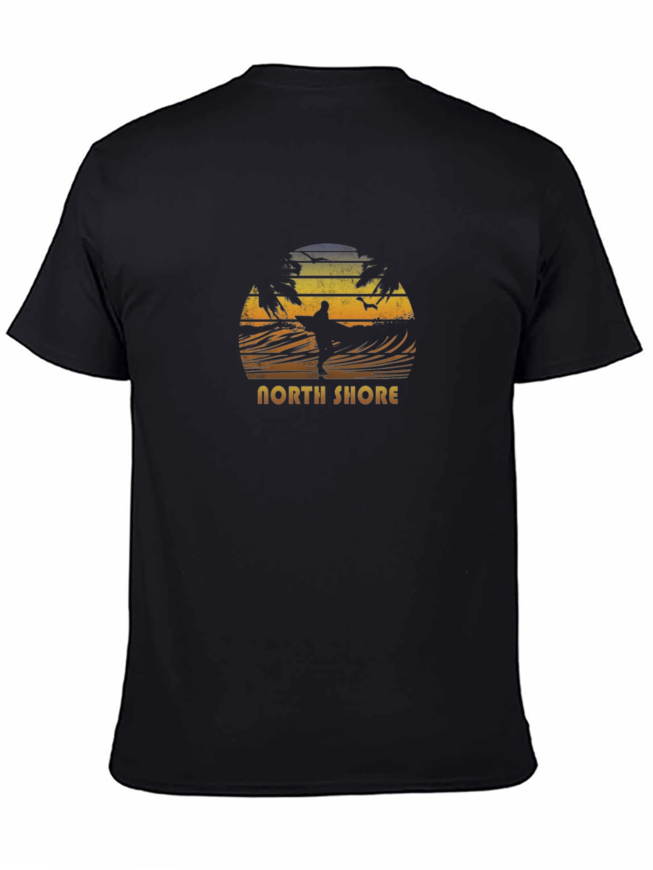 North Shore Surfer Graphic Tee - Black