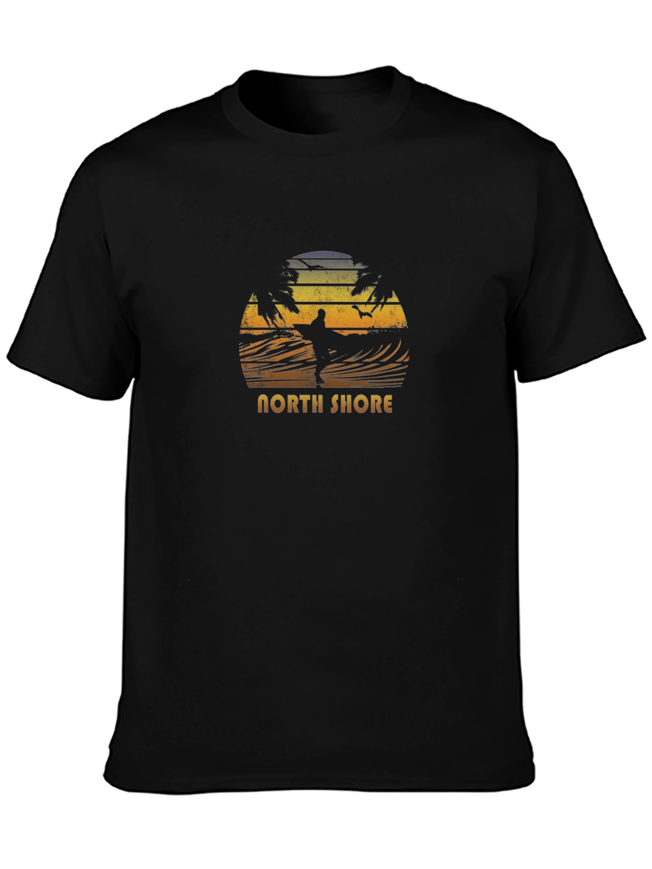 North Shore Surfer Graphic Tee - Black