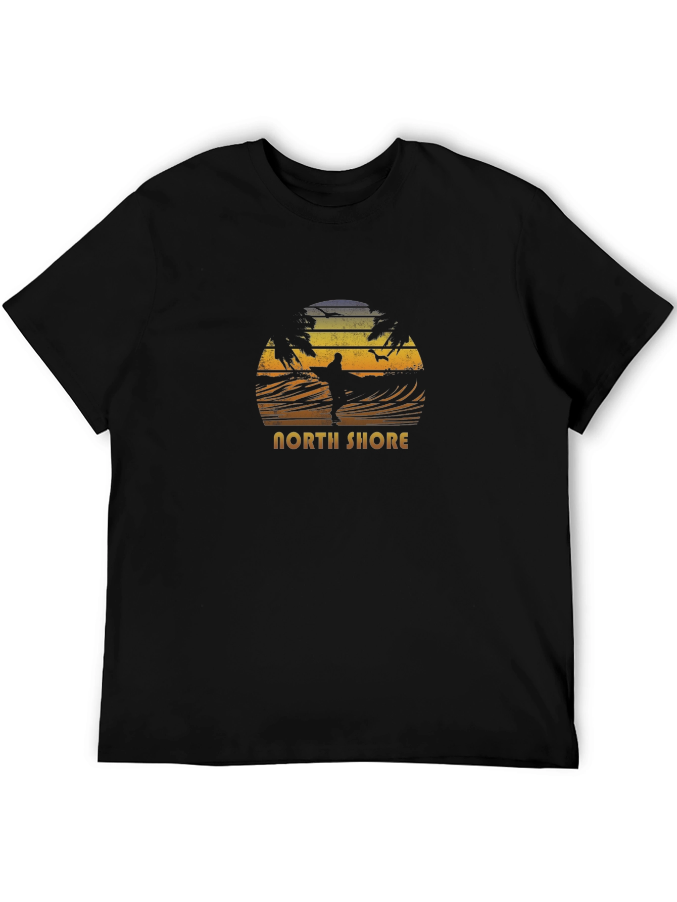 North Shore Surfer Graphic Tee - Black