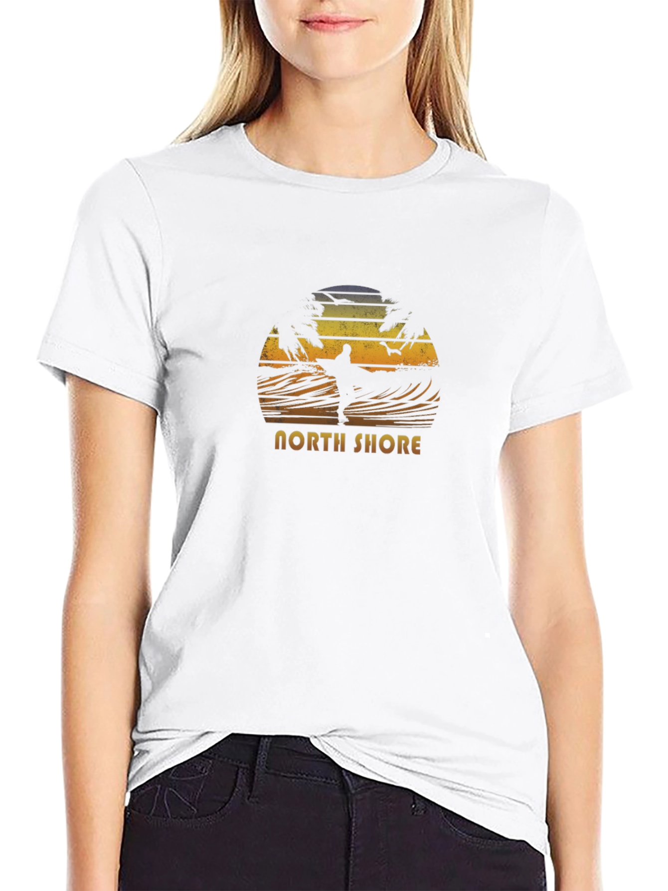 North Shore Surfer Graphic Tee - Black