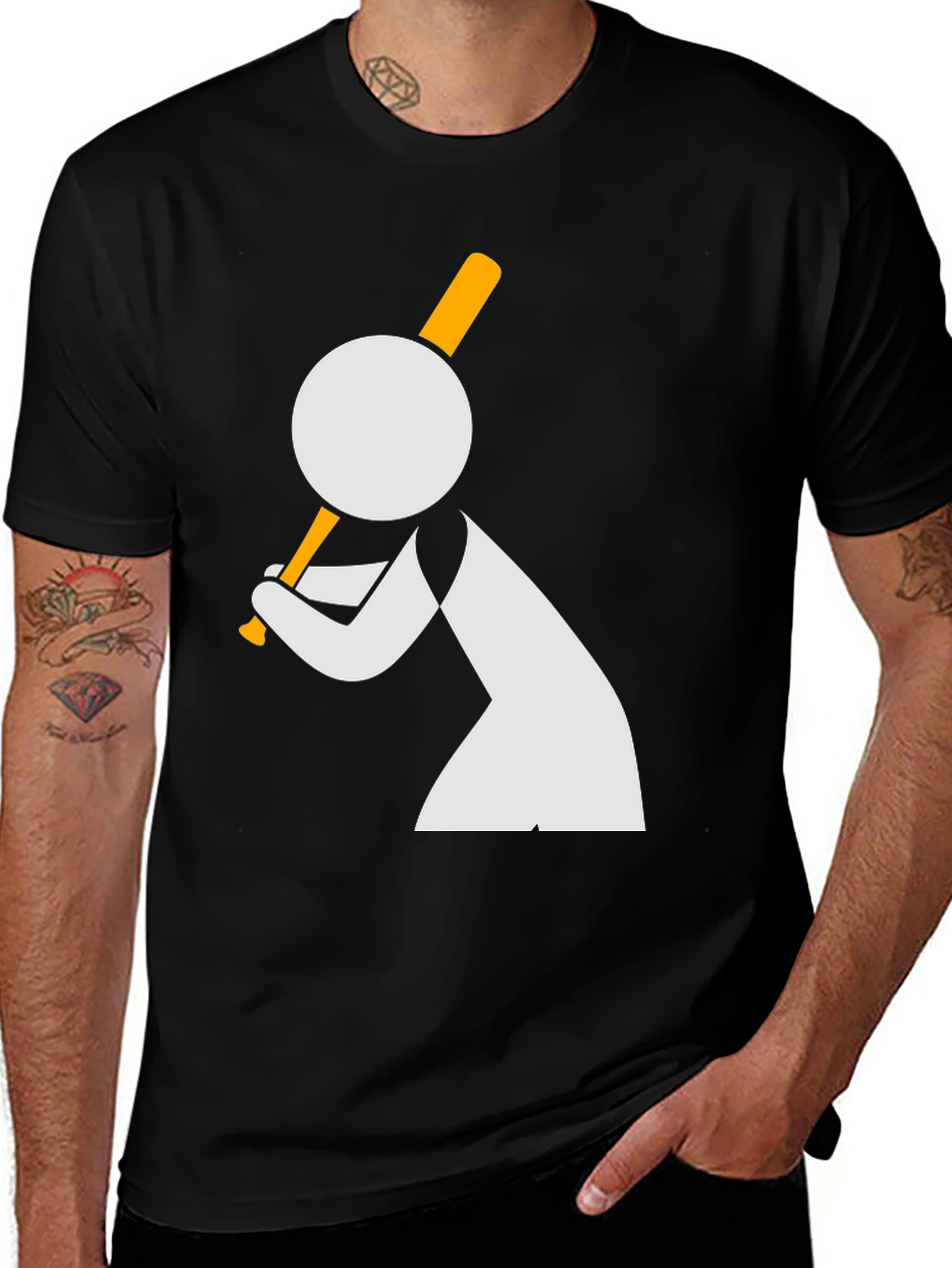 Batter Graphic T-Shirt - Black Baseball Tee