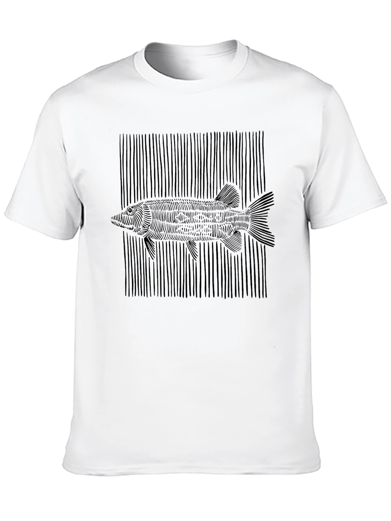 Abstract Fish Graphic Tee - Mens Black T-Shirt