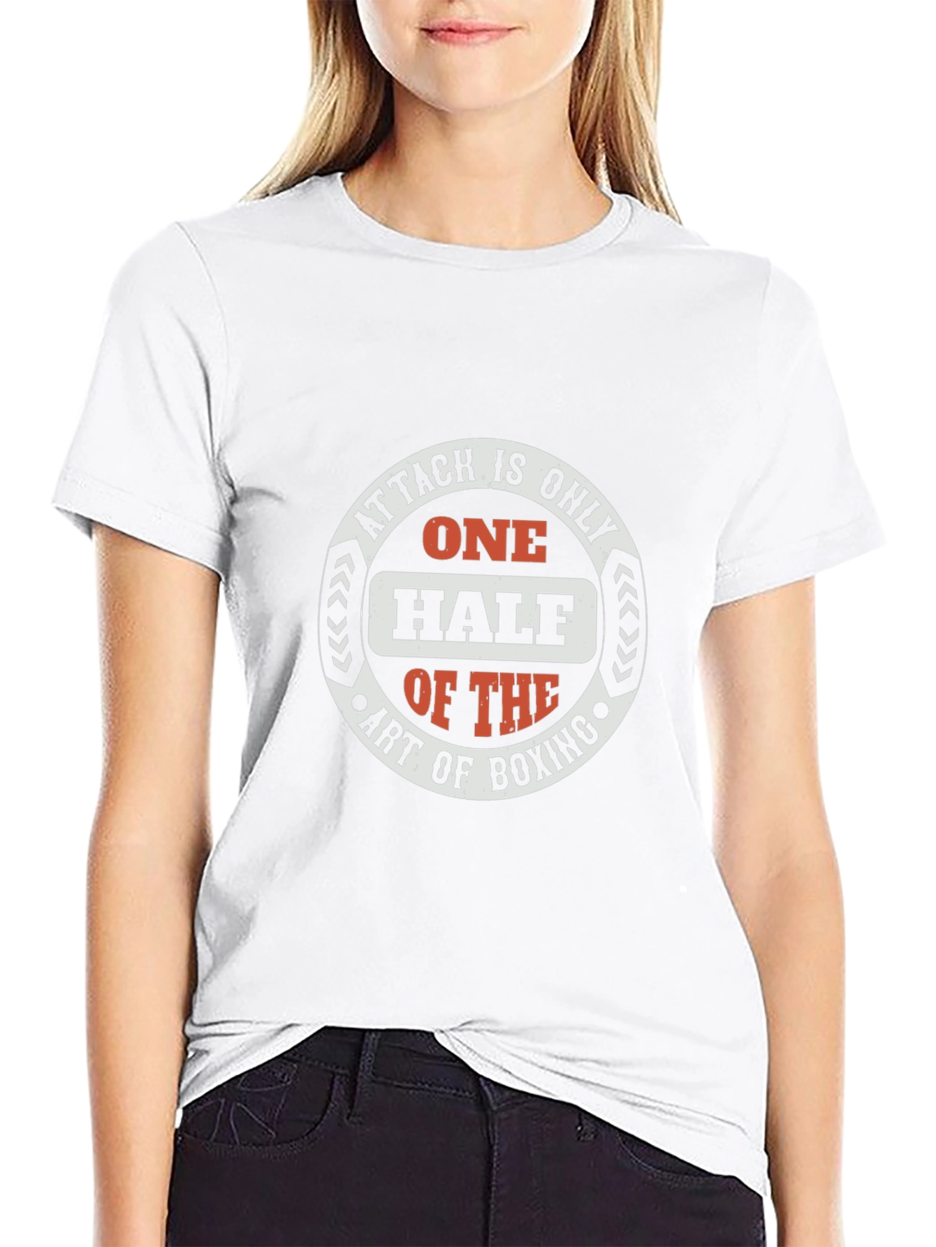 Boxing Art Graphic Tee - Attack is Only Half