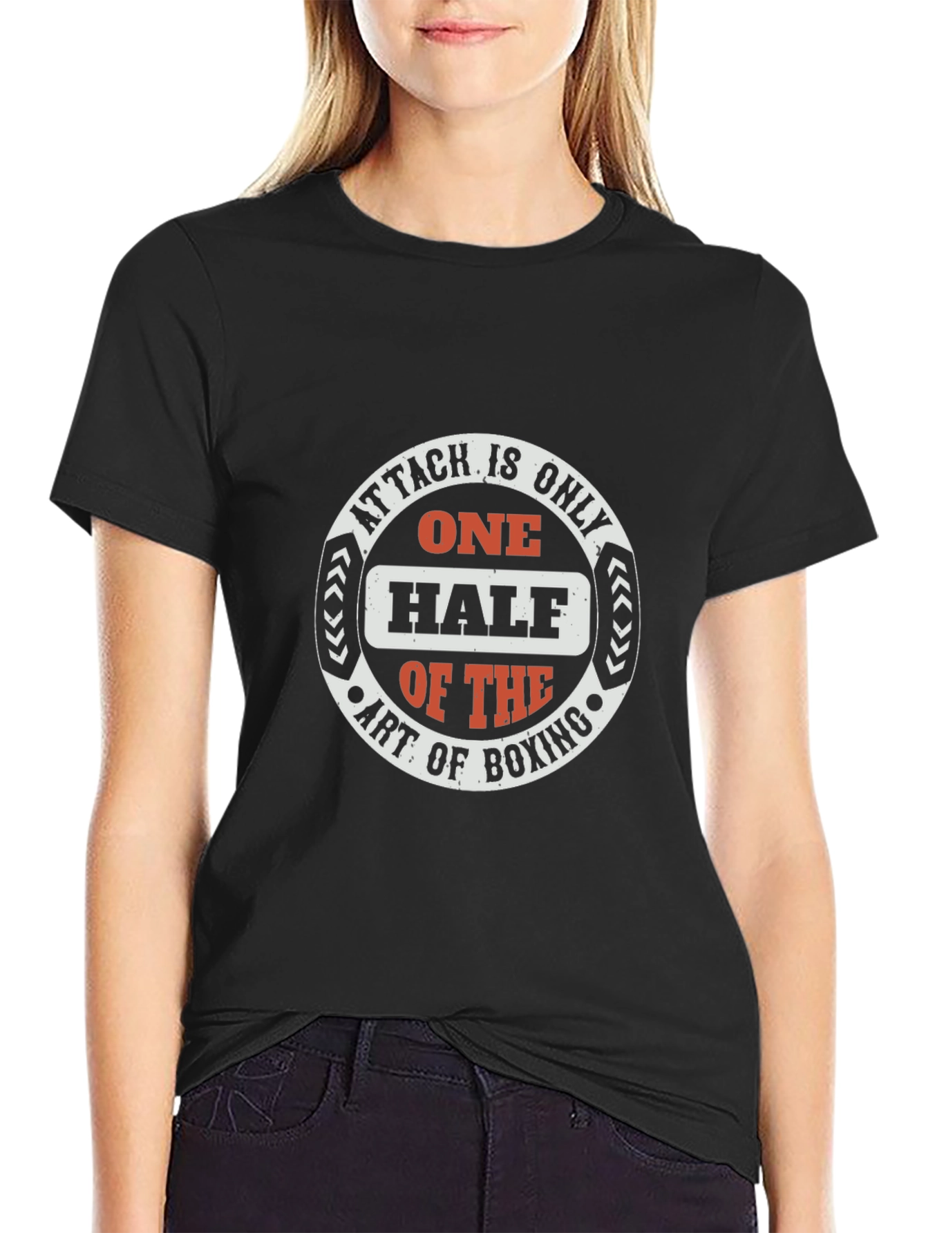 Boxing Art Graphic Tee - Attack is Only Half