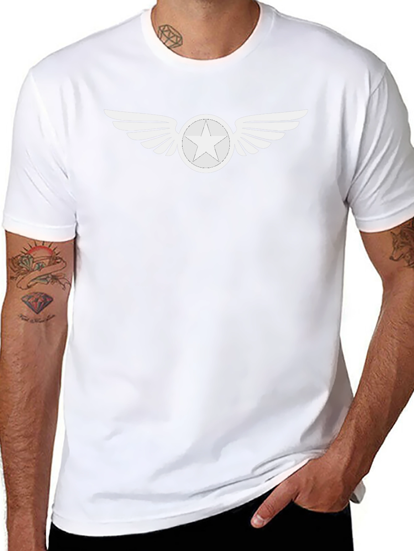 Winged Star Graphic Tee - Black
