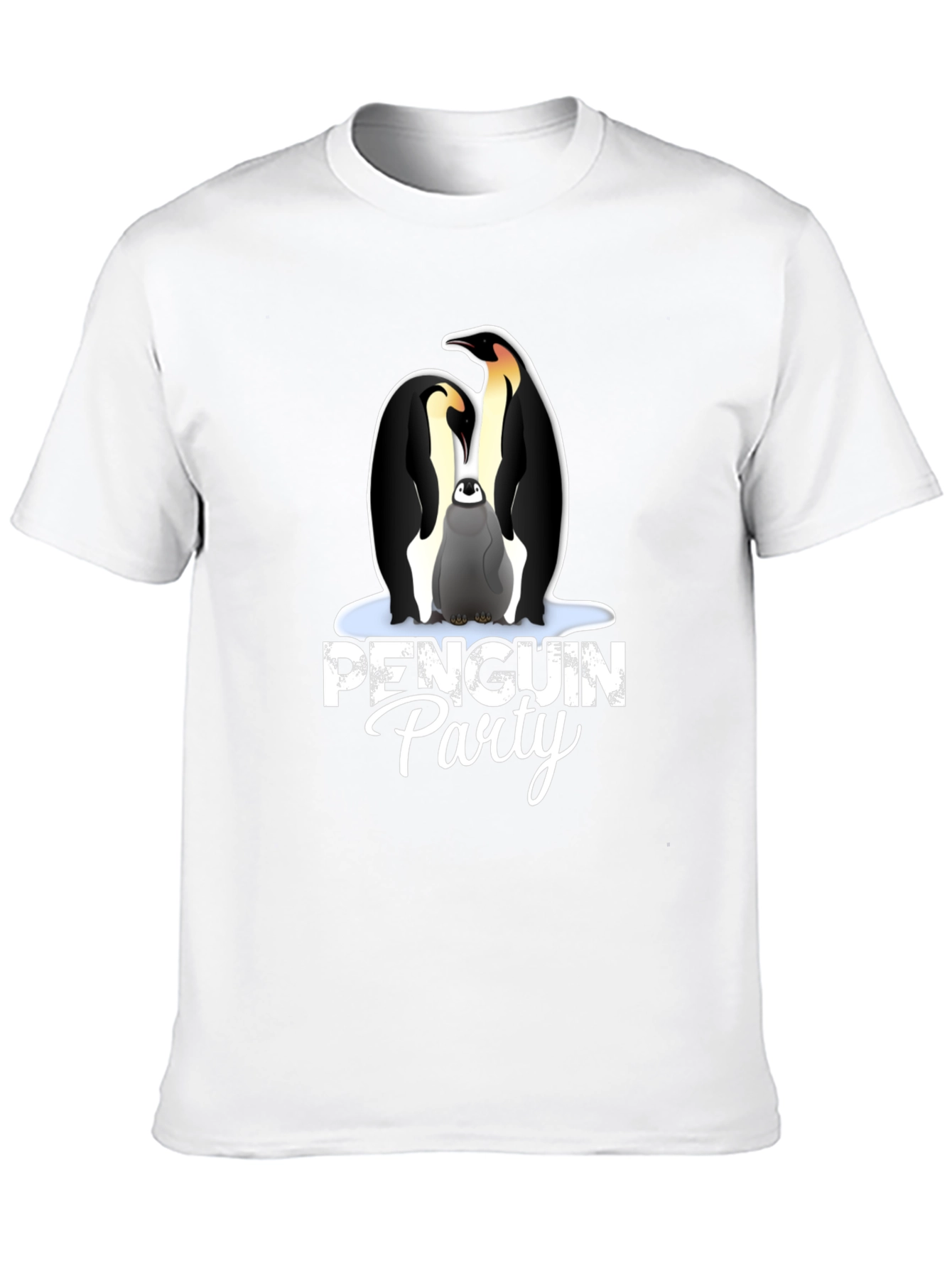 Penguin Party Graphic Tee - Black Unisex T-Shirt