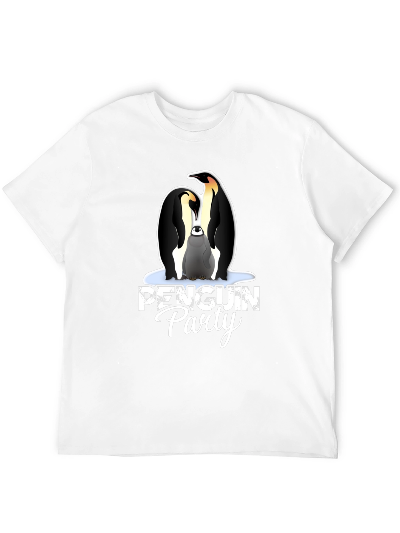 Penguin Party Graphic Tee - Black Unisex T-Shirt