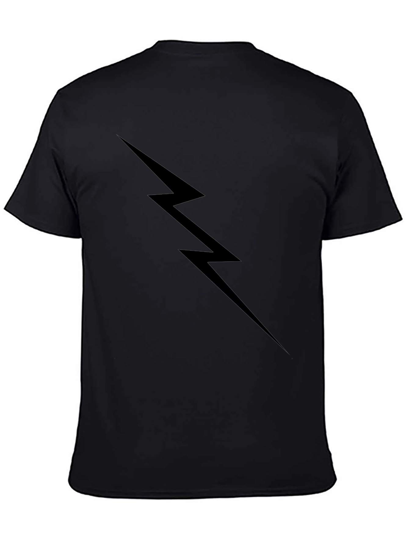 Black Lightning Bolt Graphic Tee - Mens Fashion