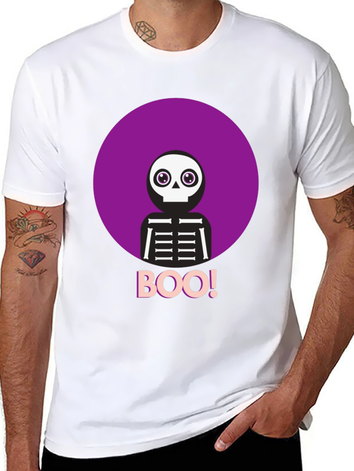 Boo! Skeleton Graphic Tee - Halloween Shirt