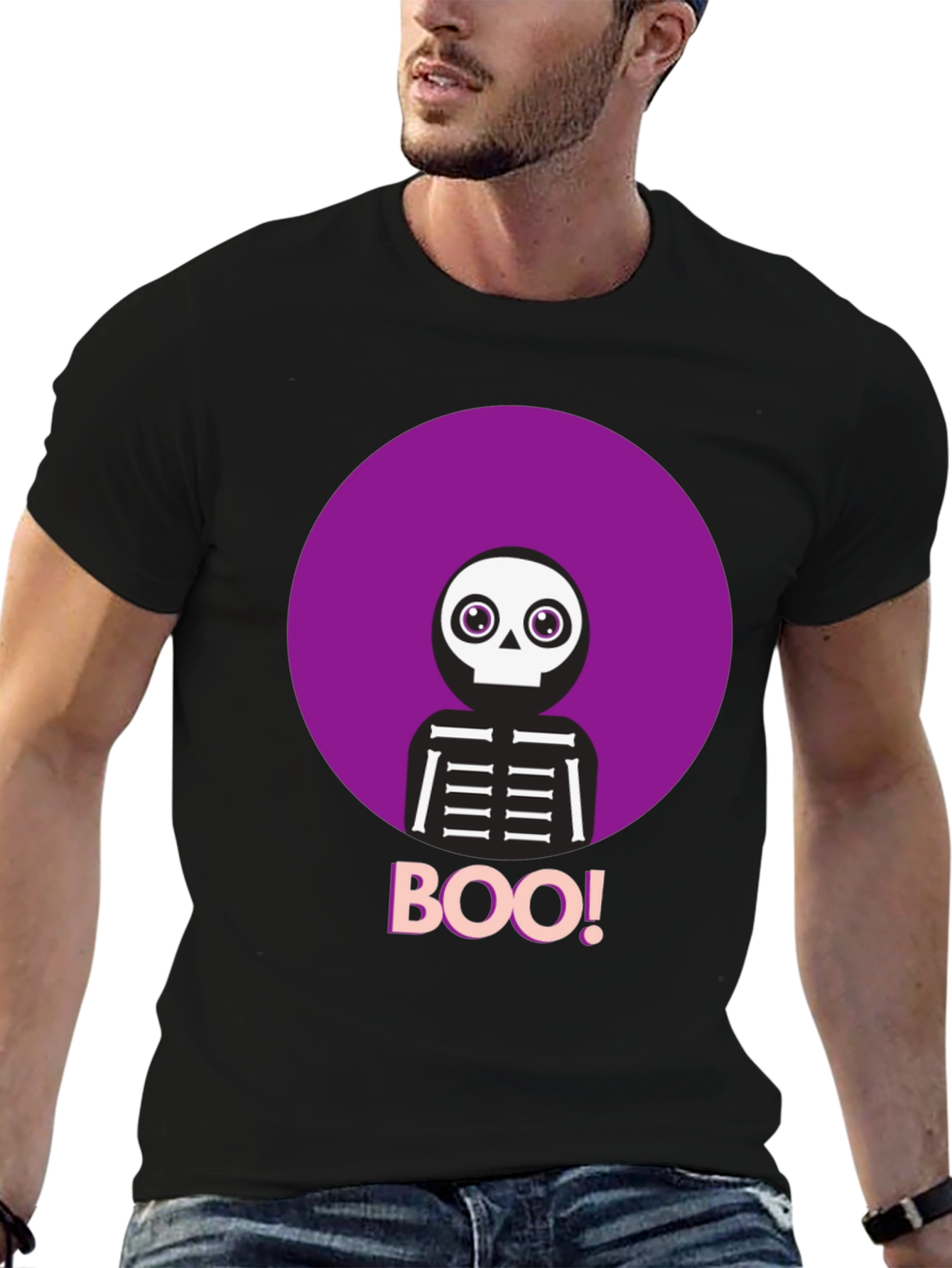 Boo! Skeleton Graphic Tee - Halloween Shirt