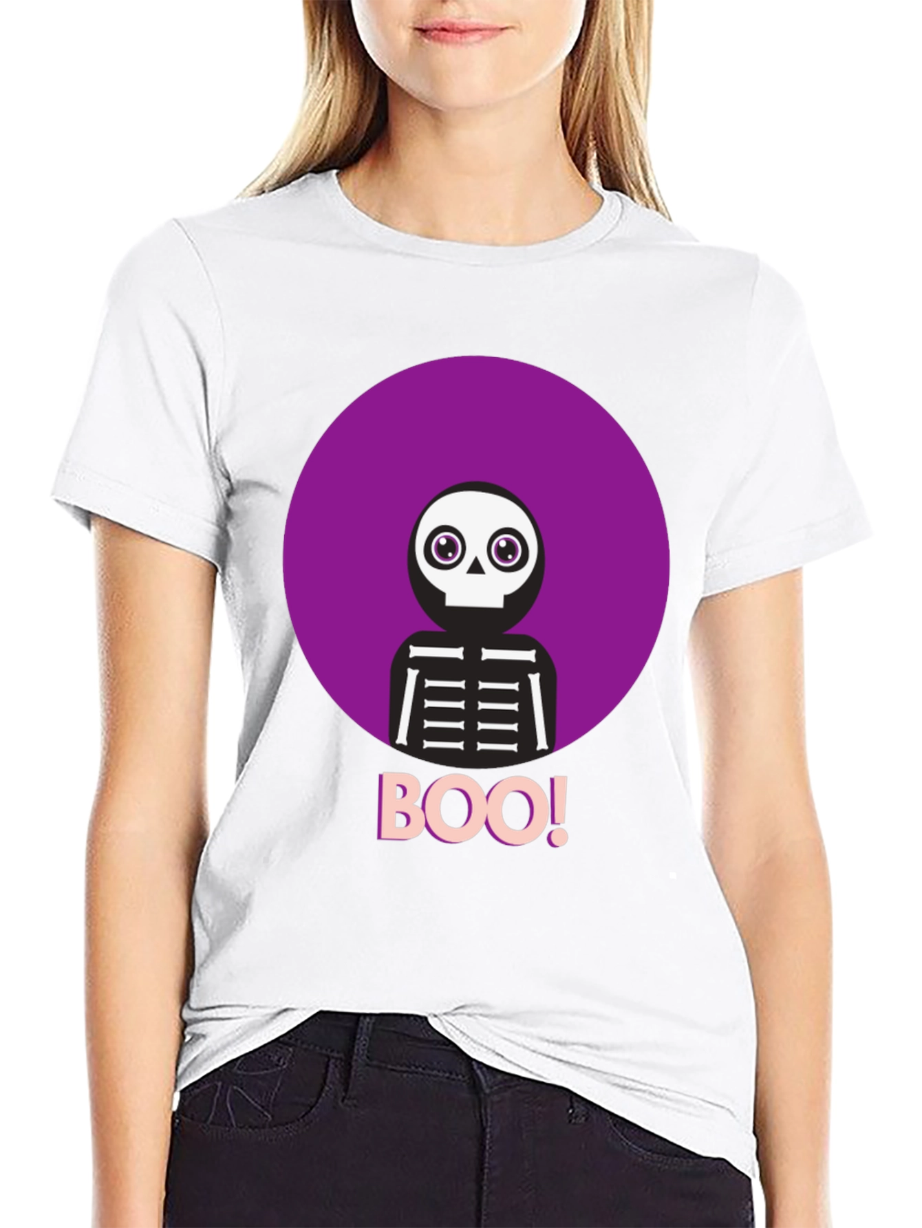 Boo! Skeleton Graphic Tee - Halloween Shirt