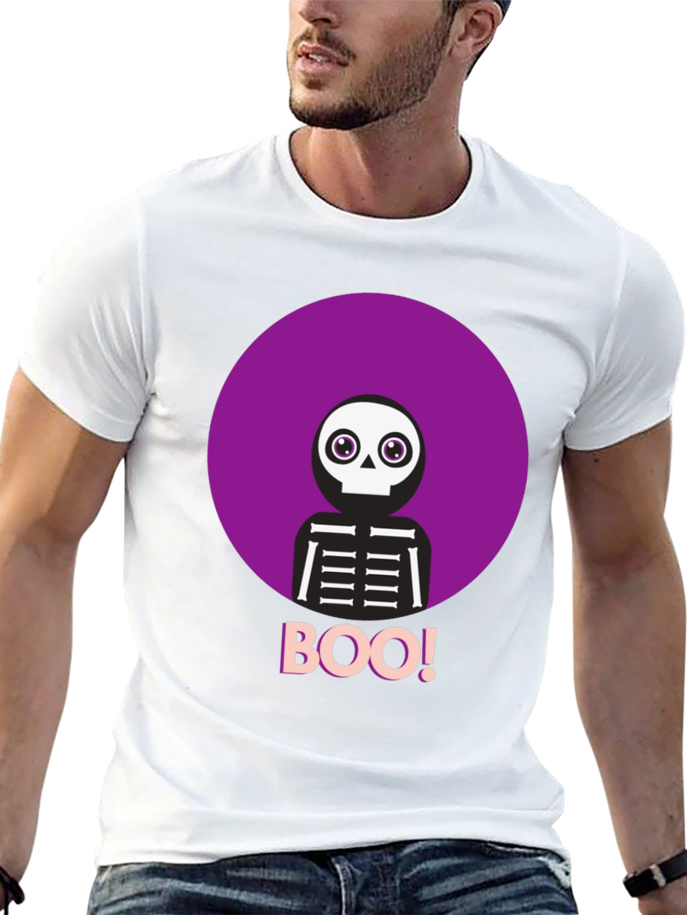 Boo! Skeleton Graphic Tee - Halloween Shirt