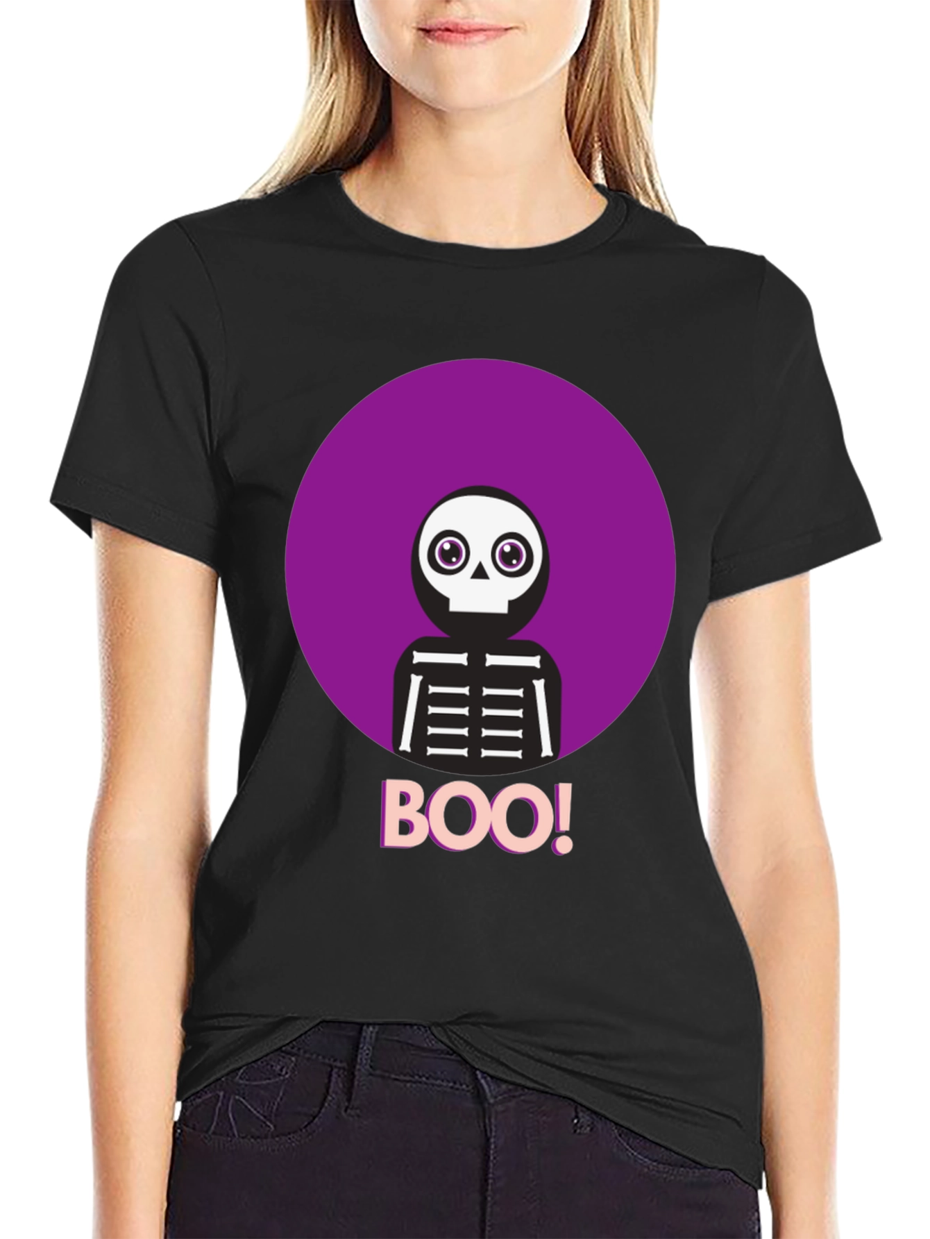 Boo! Skeleton Graphic Tee - Halloween Shirt
