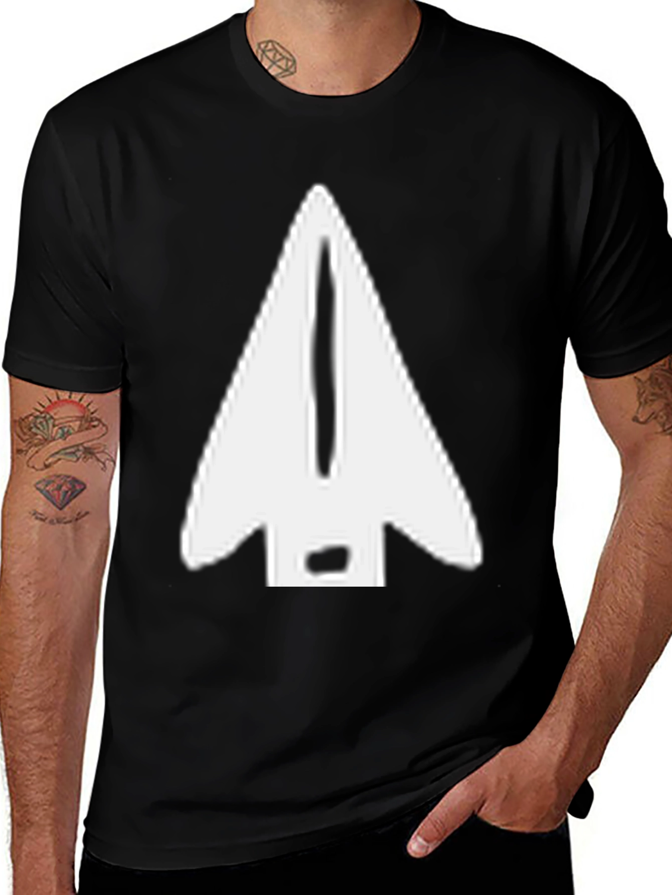 Arrowhead Graphic Tee - Black Cotton T-Shirt