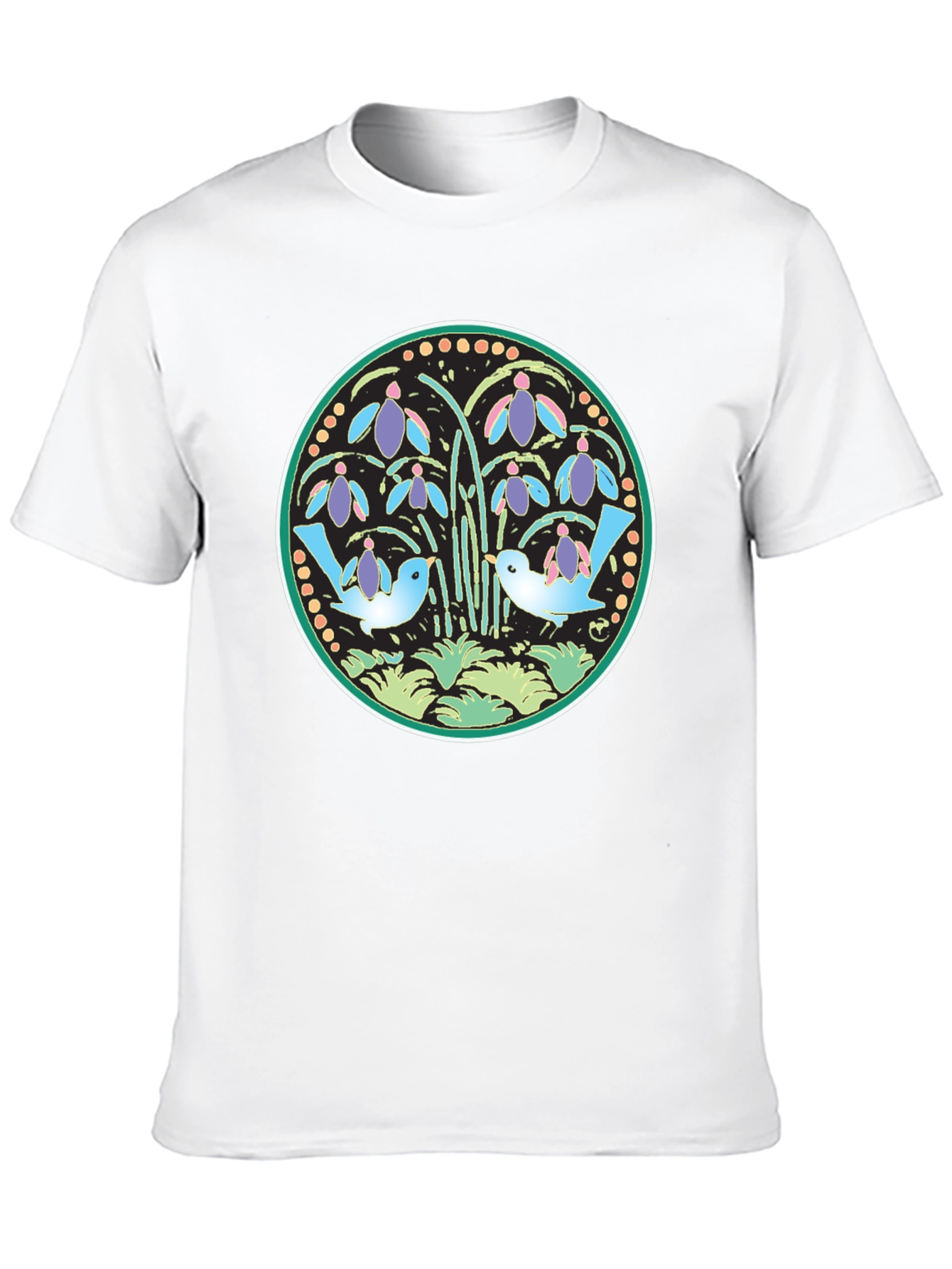 Floral Bird Circle Graphic Tee
