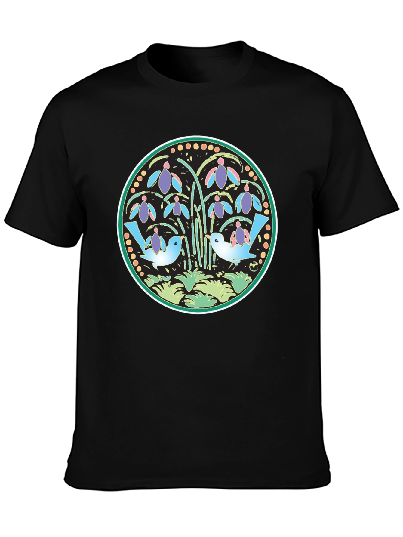 Floral Bird Circle Graphic Tee
