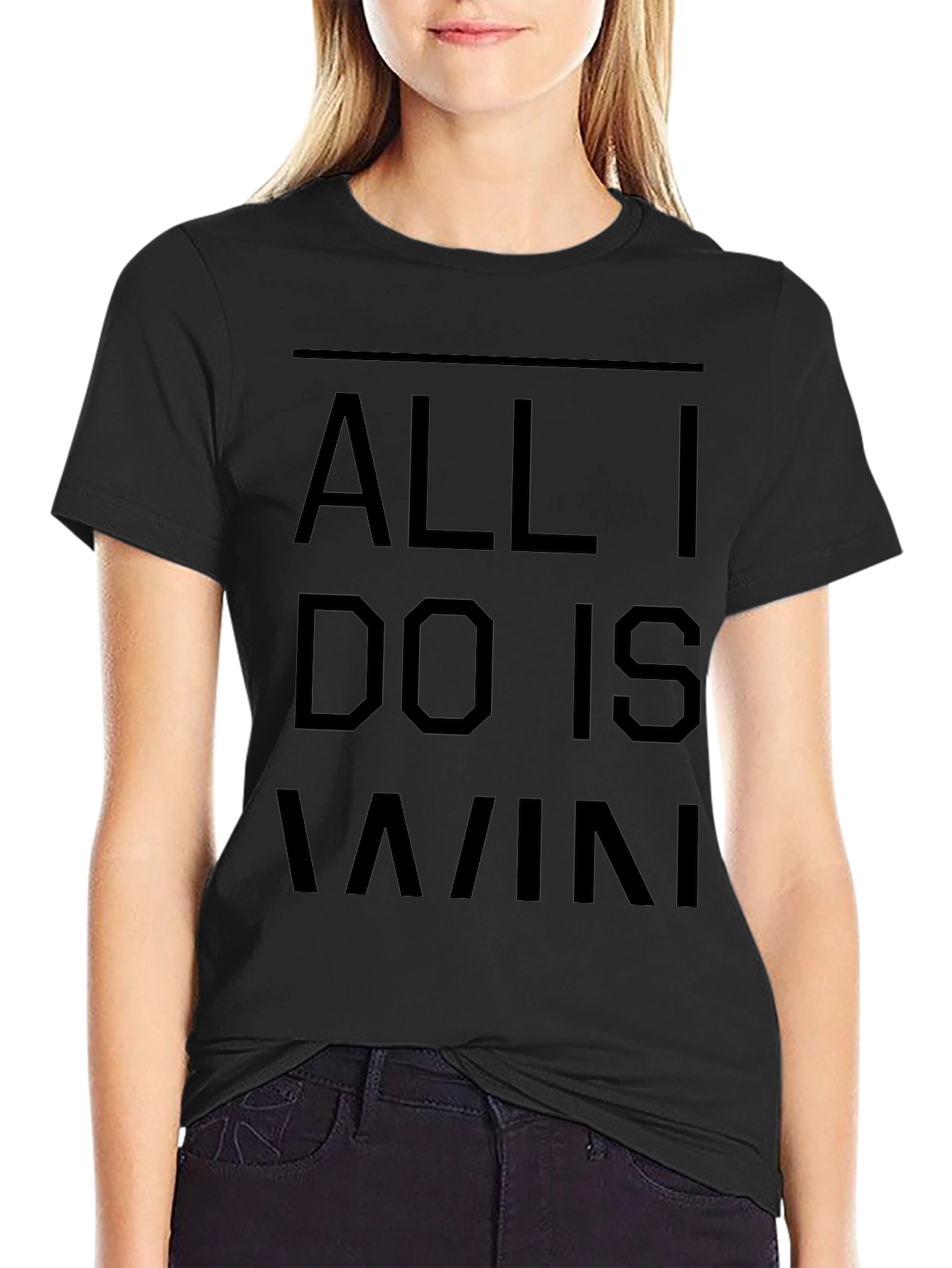 All I Do Is Win Black Graphic Tee
