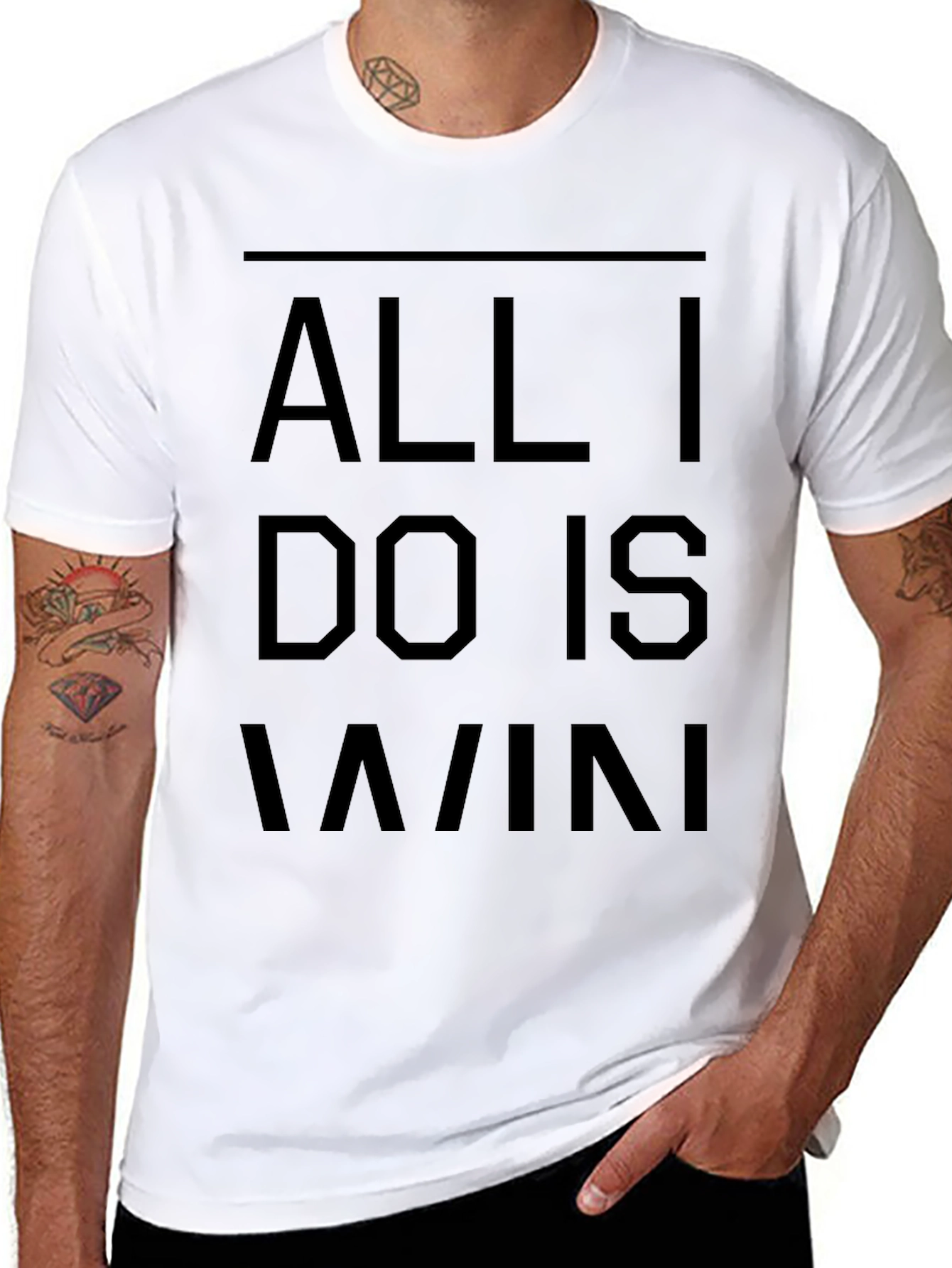 All I Do Is Win Black Graphic Tee
