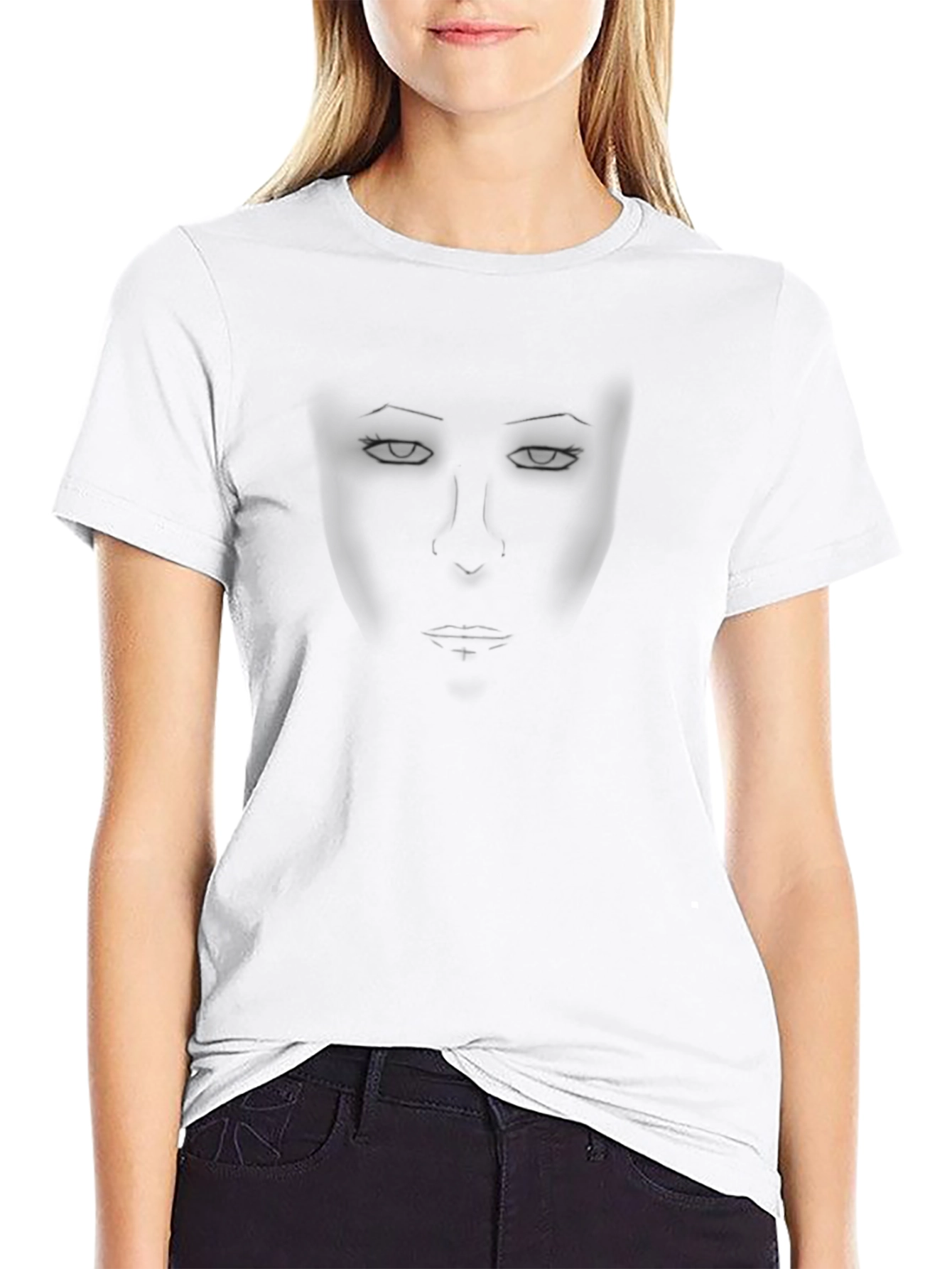 Mysterious Face Black T-Shirt
