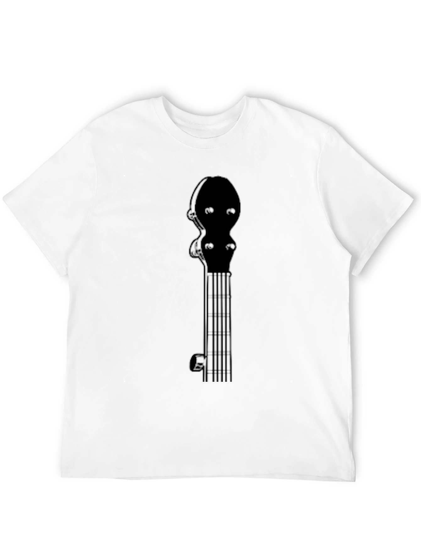 Banjo Neck Graphic T-Shirt - Black