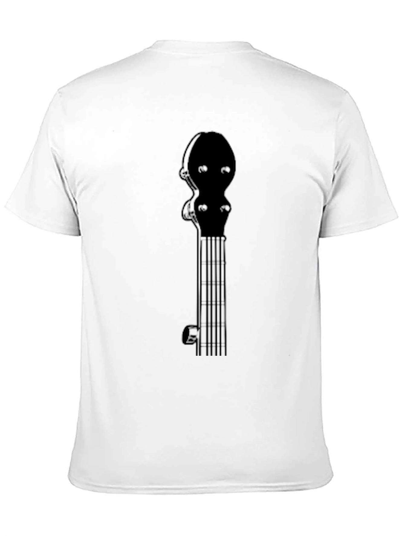 Banjo Neck Graphic T-Shirt - Black