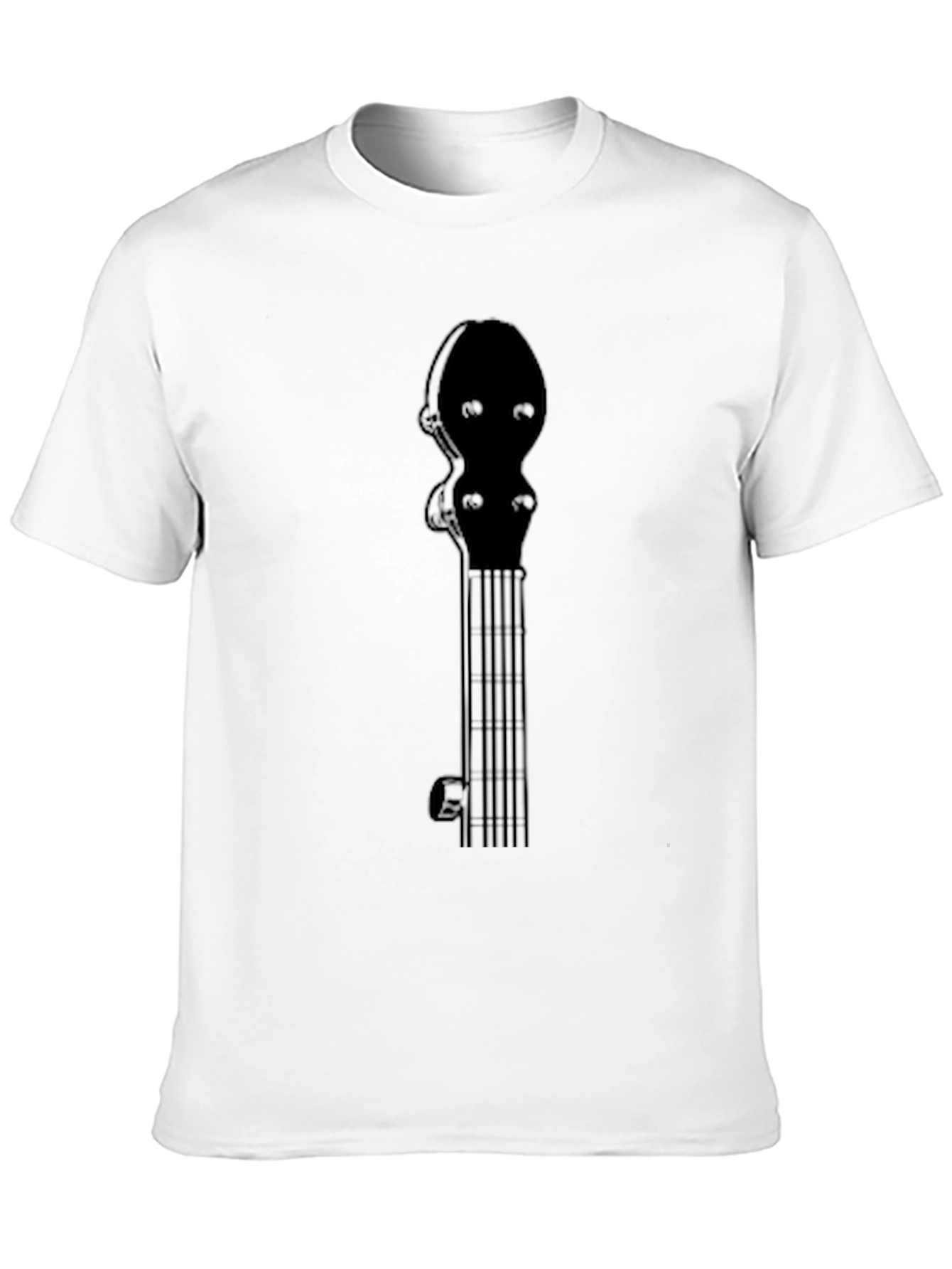 Banjo Neck Graphic T-Shirt - Black