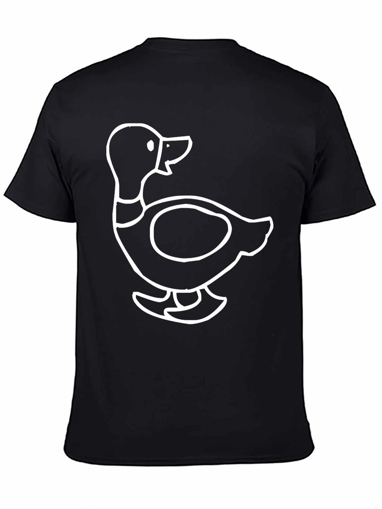 Duck Outline Graphic Black T-Shirt
