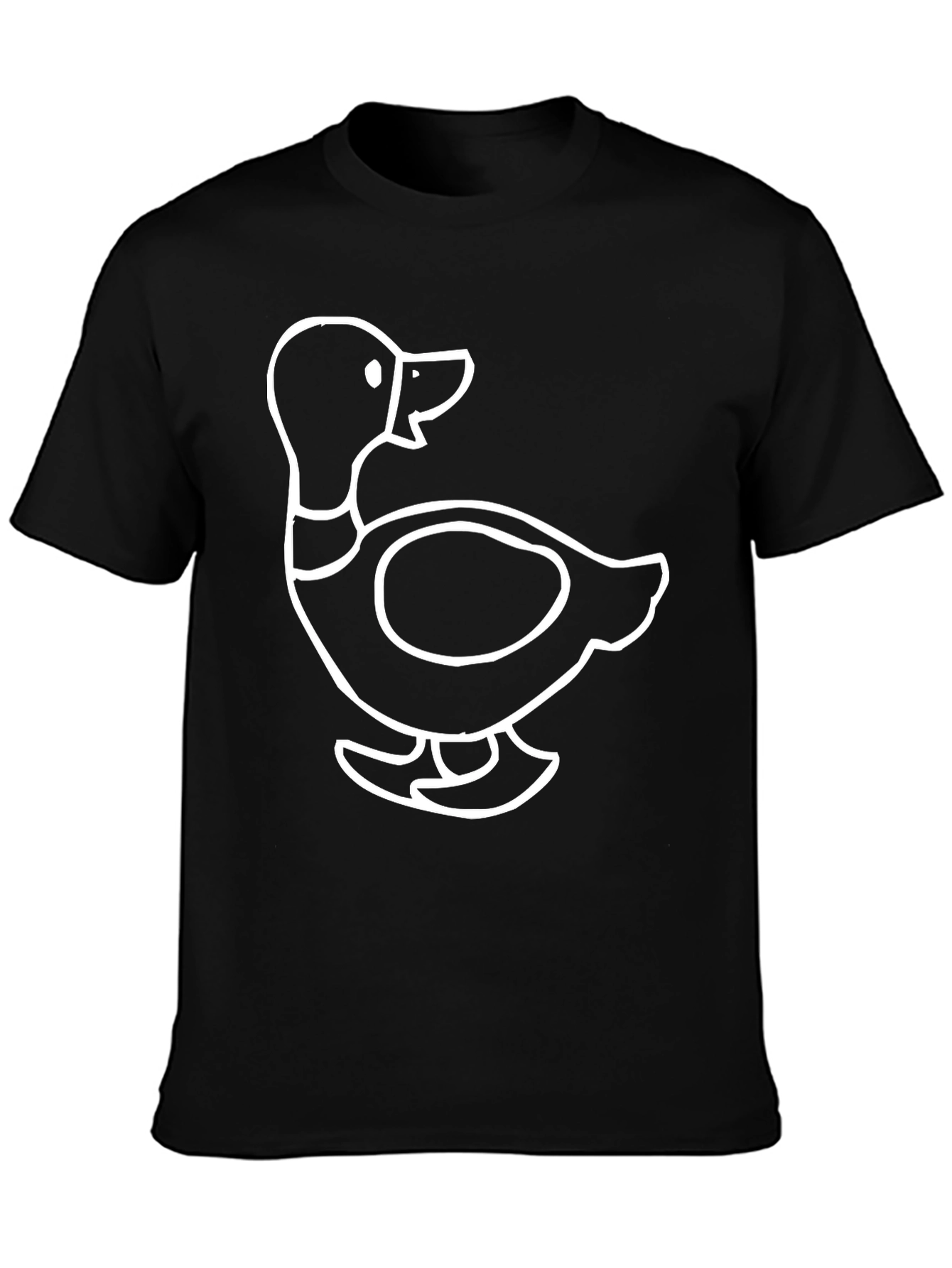 Duck Outline Graphic Black T-Shirt