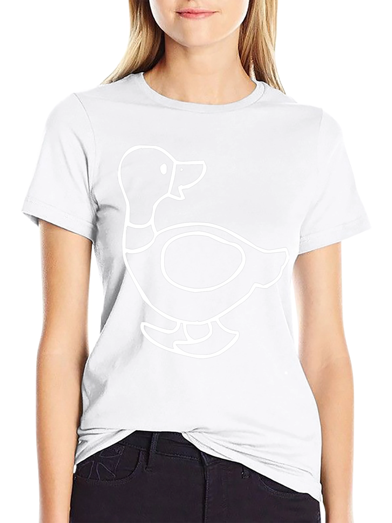 Duck Outline Graphic Black T-Shirt