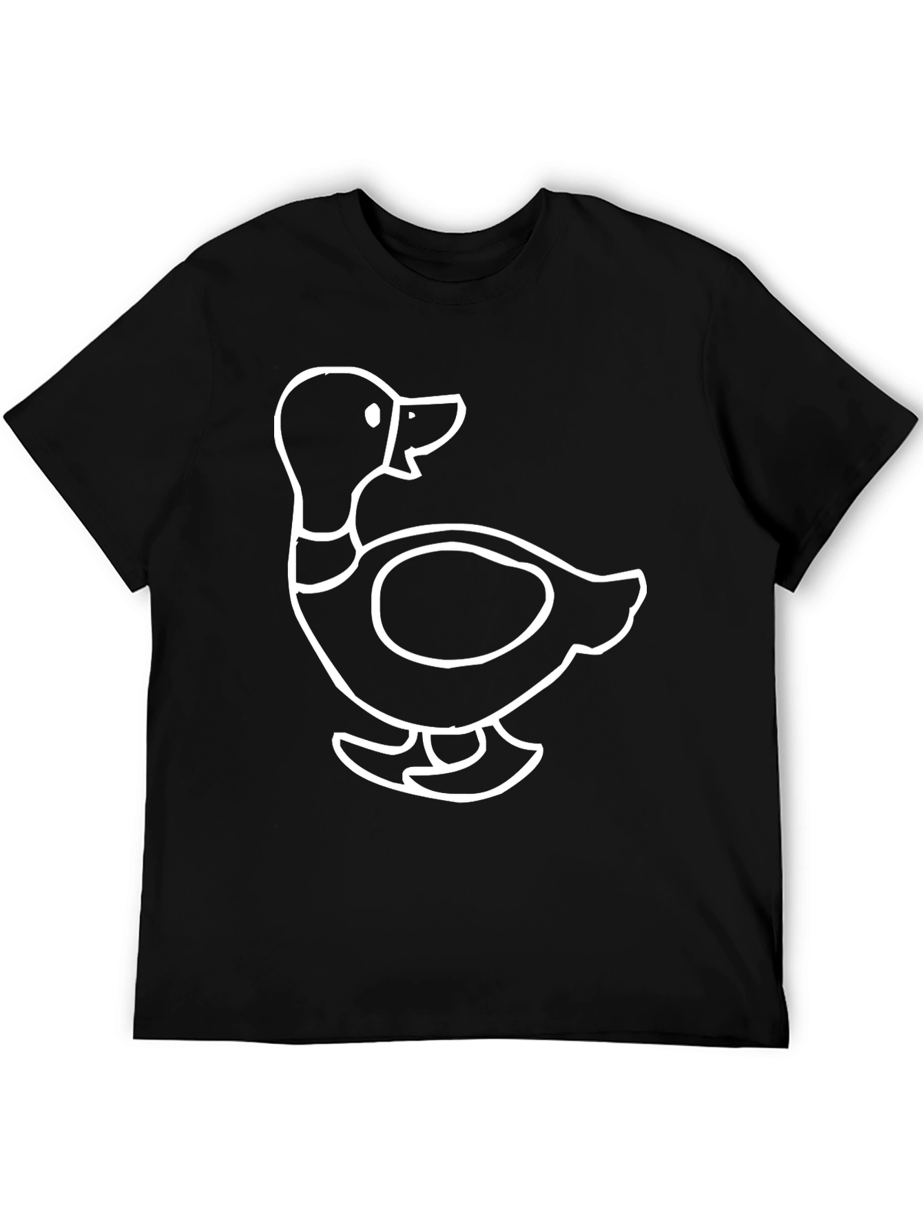 Duck Outline Graphic Black T-Shirt