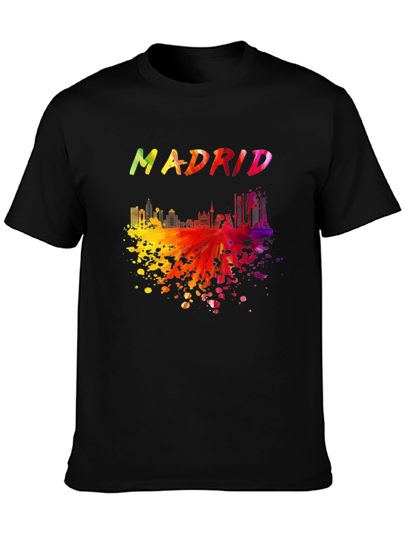 Madrid Skyline Graphic Tee - Black