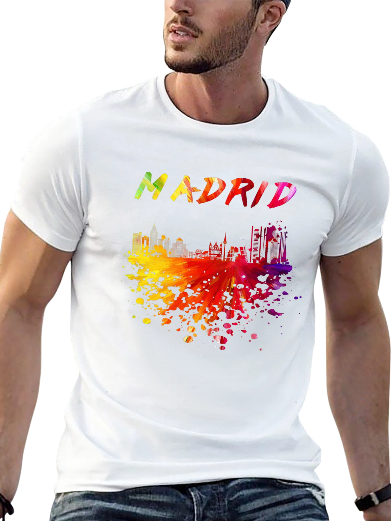 Madrid Skyline Graphic Tee - Black