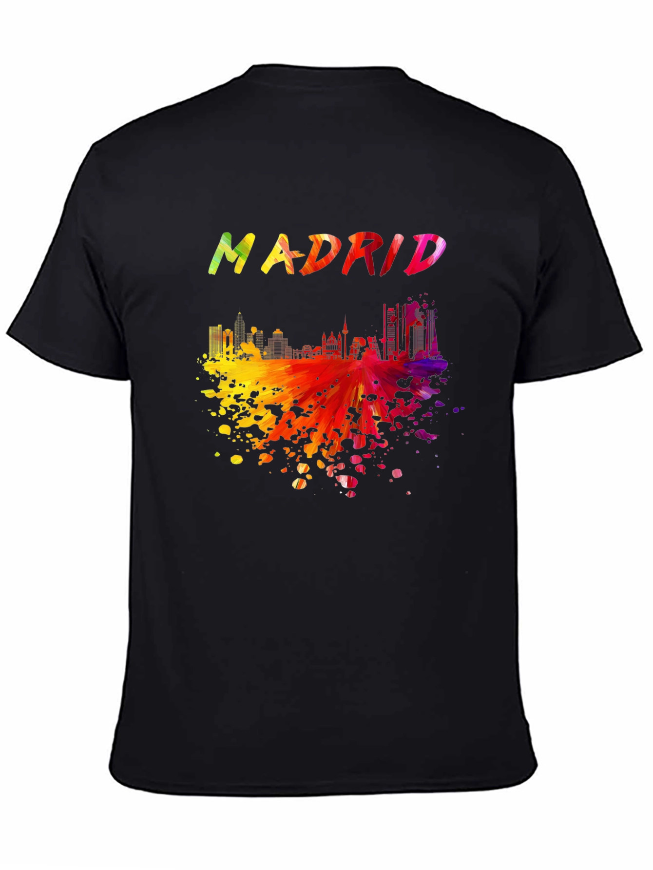 Madrid Skyline Graphic Tee - Black